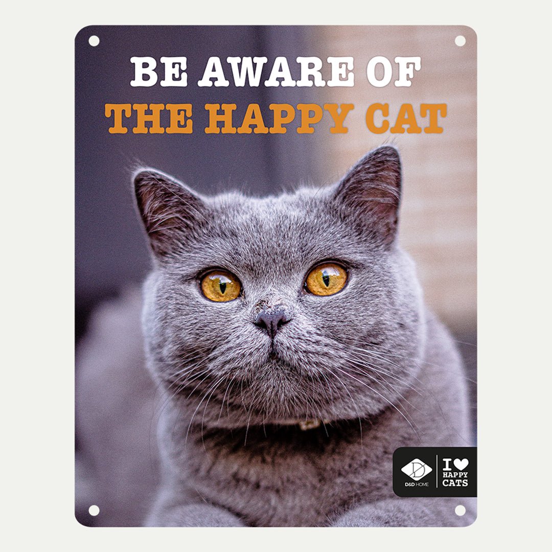 Plaque I LOVE Happy Cats 'be aware'