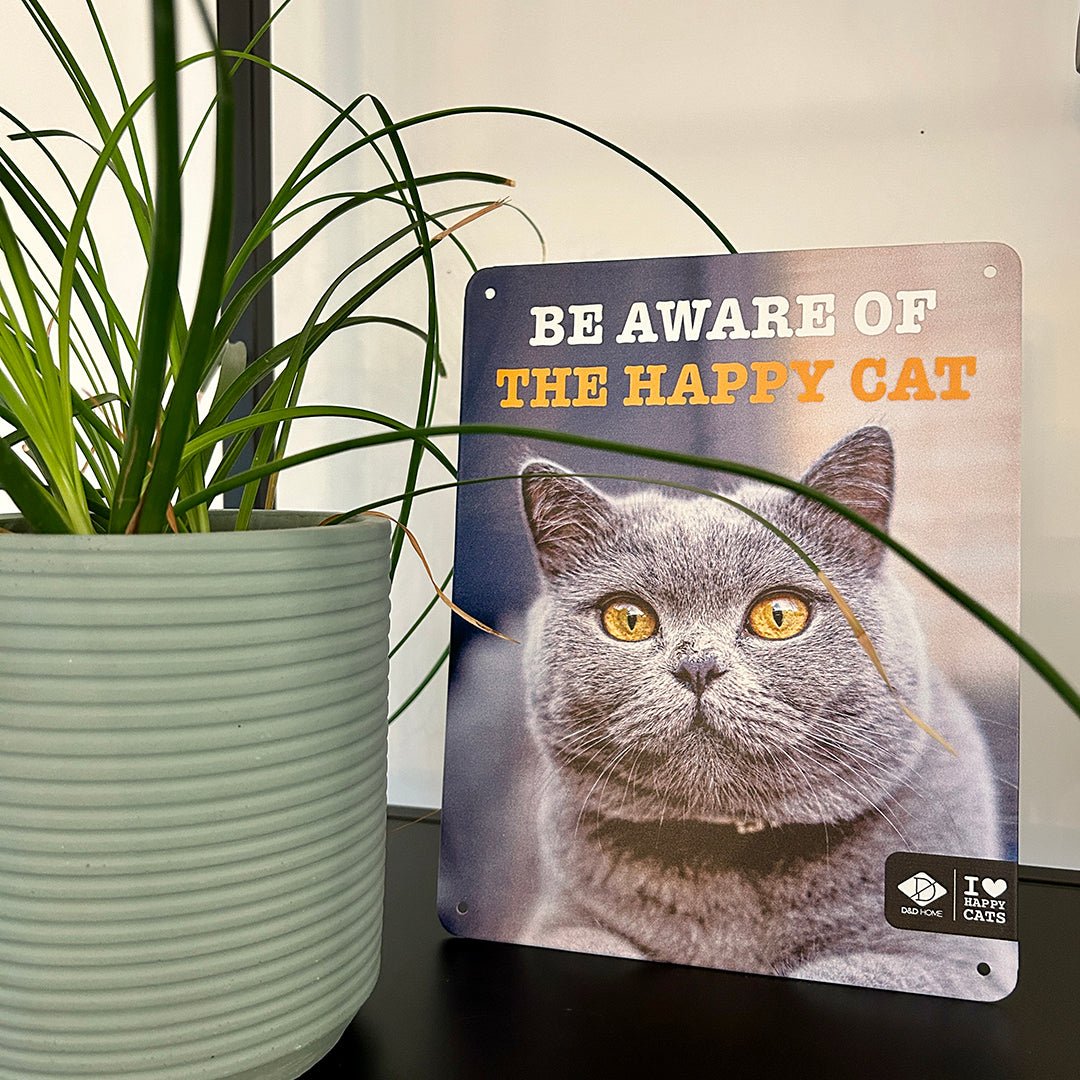 Plaque I LOVE Happy Cats 'be aware'